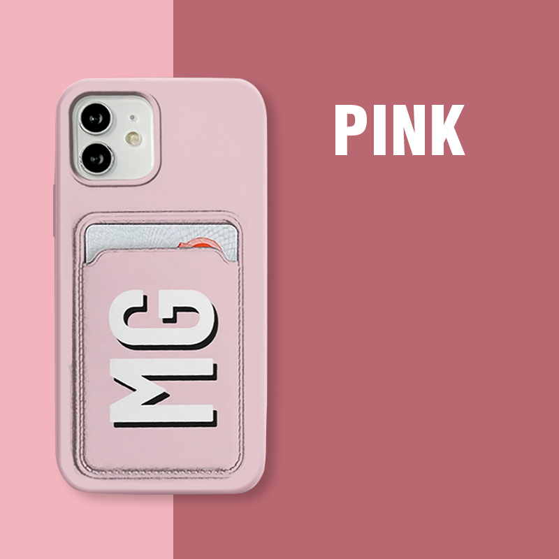 Personalised Monogram Silicone Phone Cover Case with Card Pocket | OFCase003