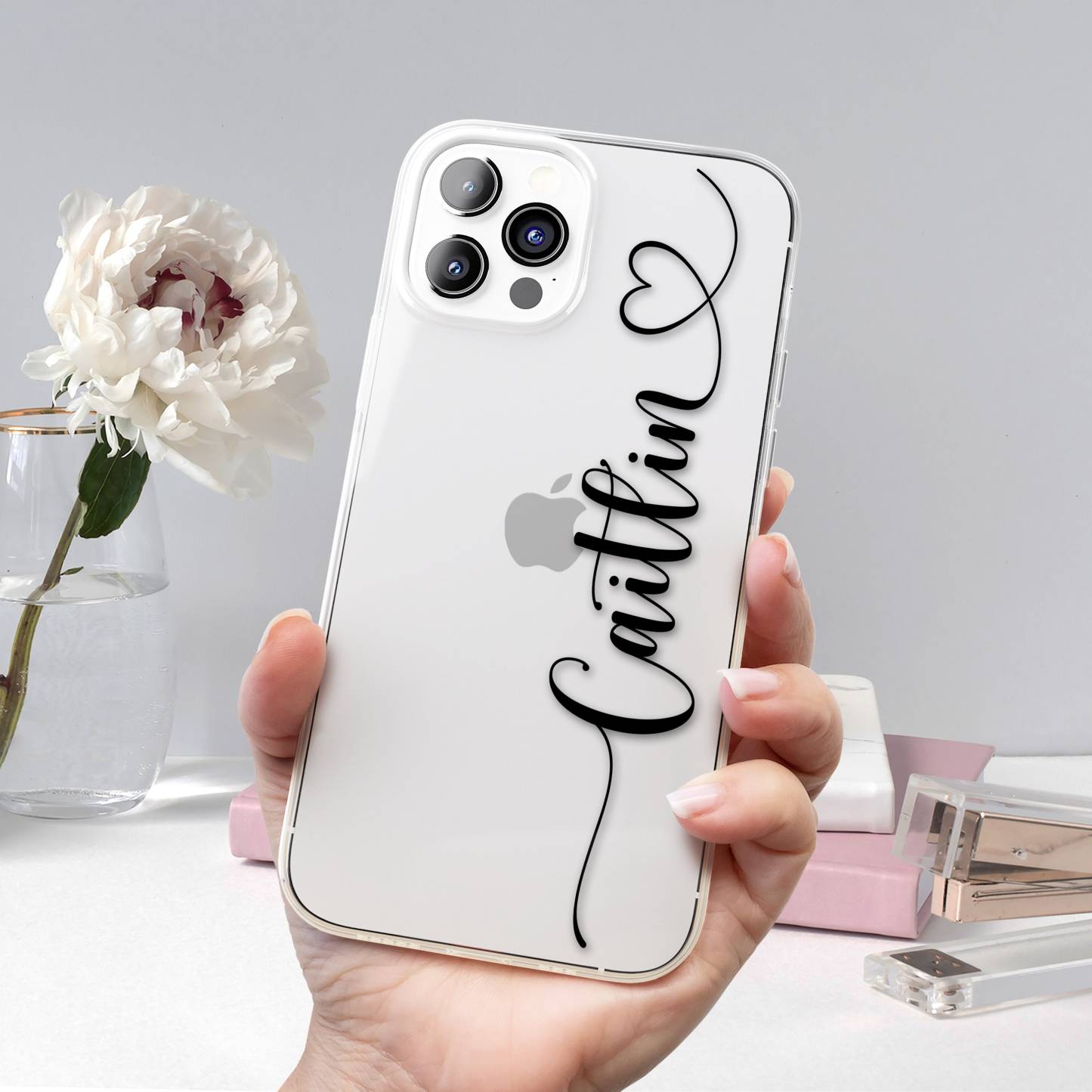 Personalised Side Heart Handwriting Cursive Script Cover Case | OFCase081