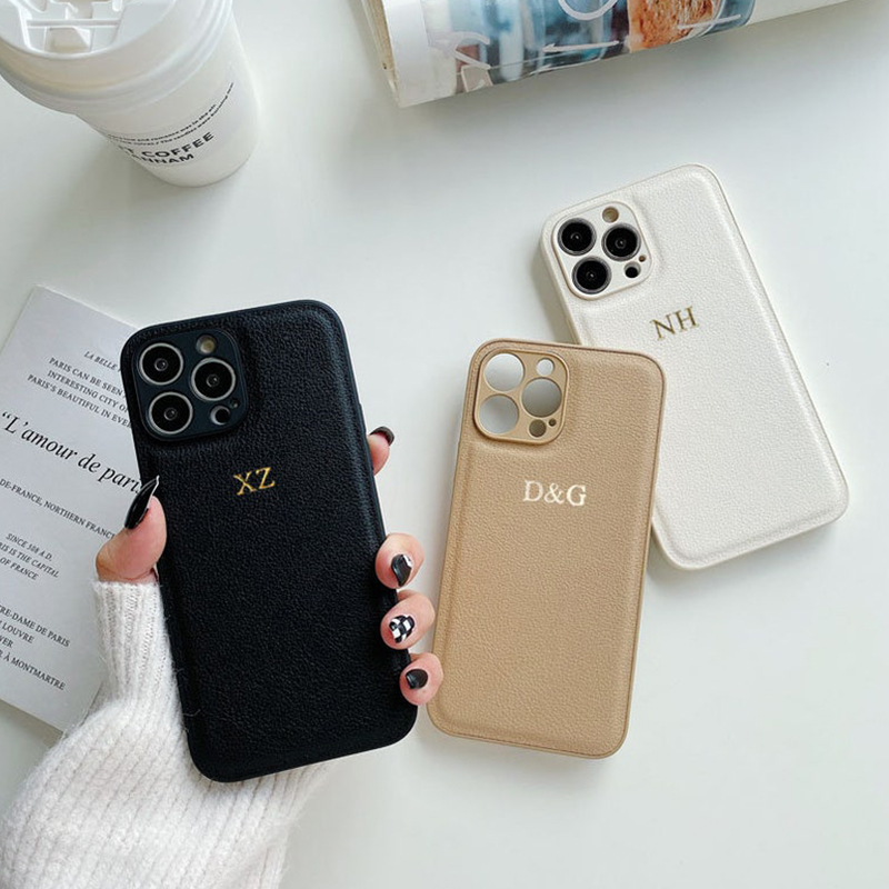 Personalized Monogram Custom Leather Cell Phone Case  | OFCase30