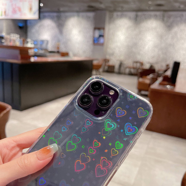 Cute Laser Heart Phone Cover Case | OFCase035