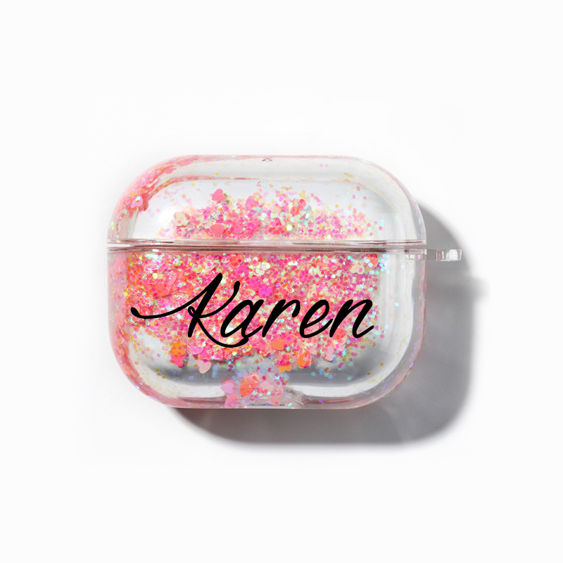 Personalised Glitter AirPod Case with Clip Keychain | OFPod06