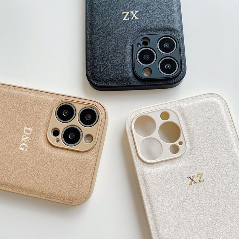 Personalized Monogram Custom Leather Cell Phone Case  | OFCase30