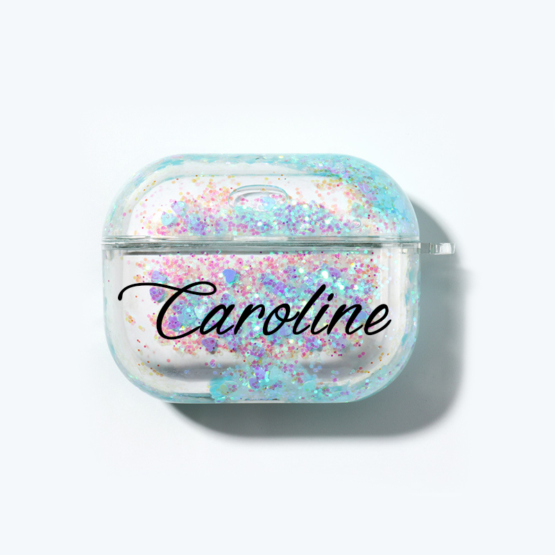 Personalised Glitter AirPod Case with Clip Keychain | OFPod06