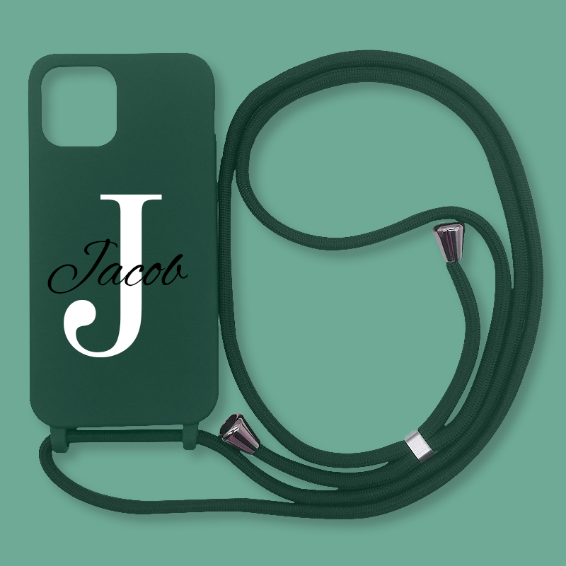 Personalised Name Crossbody Necklace Strap Phone Cover Case | OFCase036
