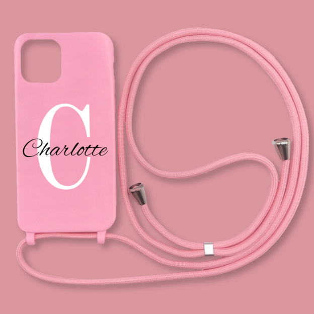 Personalised Name Crossbody Necklace Strap Phone Cover Case | OFCase036