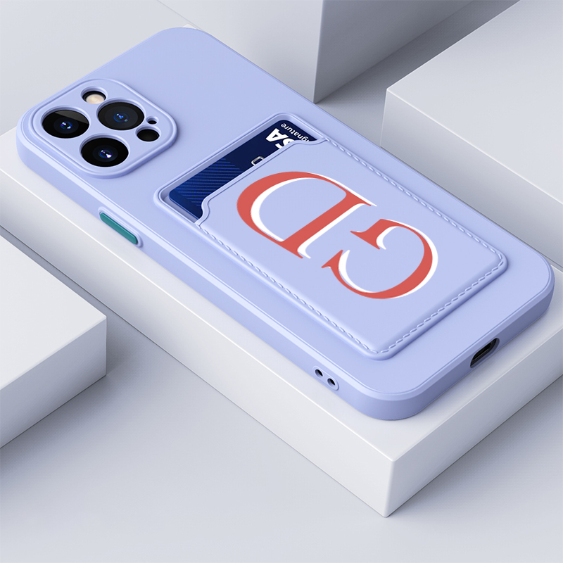 Personalised Monogram Silicone Phone Cover Case with Card Pocket | OFCase003