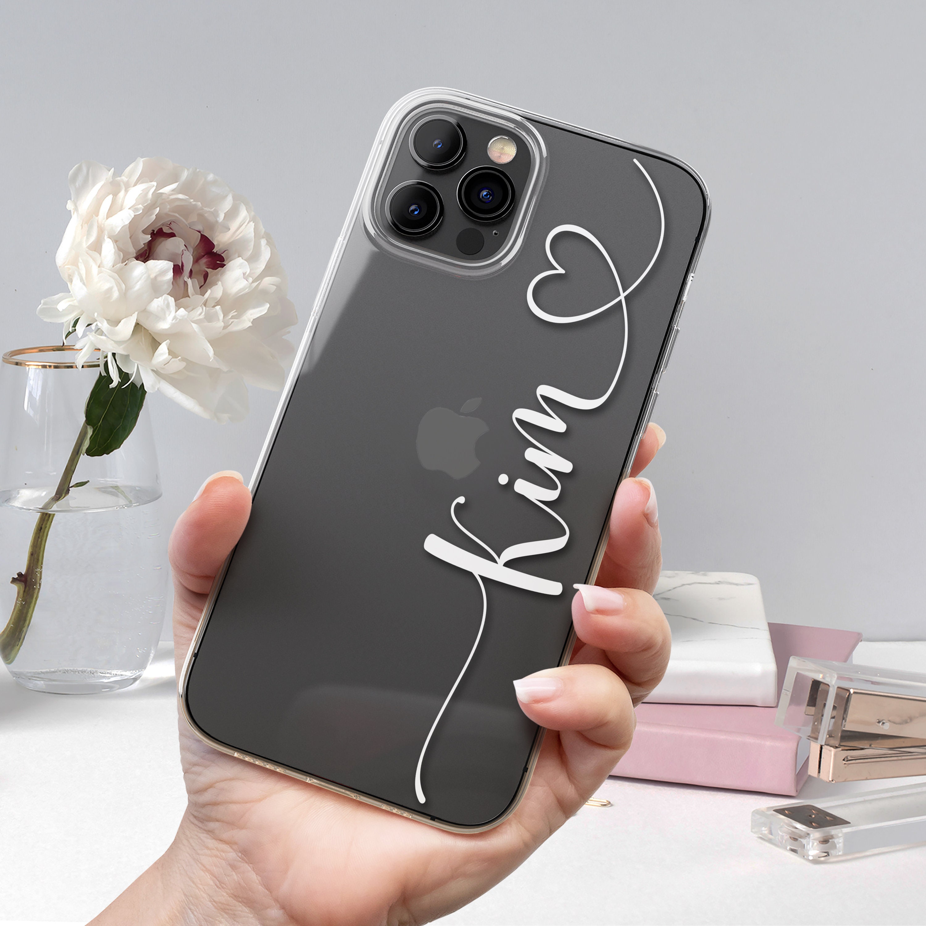 Personalised Side Heart Handwriting Cursive Script Cover Case | OFCase081