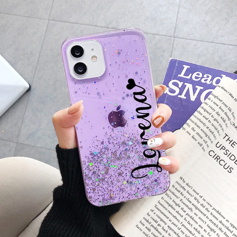 Personalised Monogram Silicone Star Bling Glitter Phone Case | OFCase37