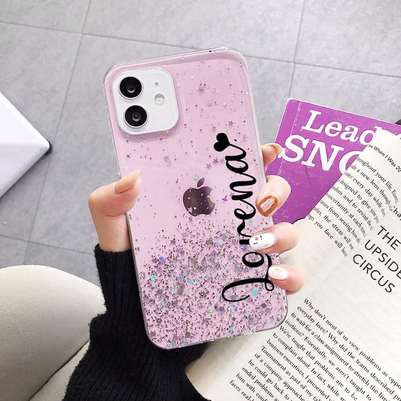 Personalised Monogram Silicone Star Bling Glitter Phone Case | OFCase37