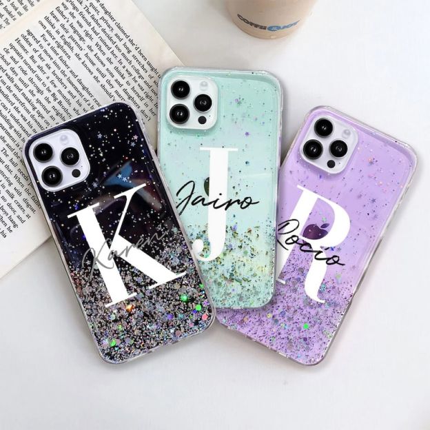 Personalised Monogram Star Bling Glitter Phone Case | OFCase038
