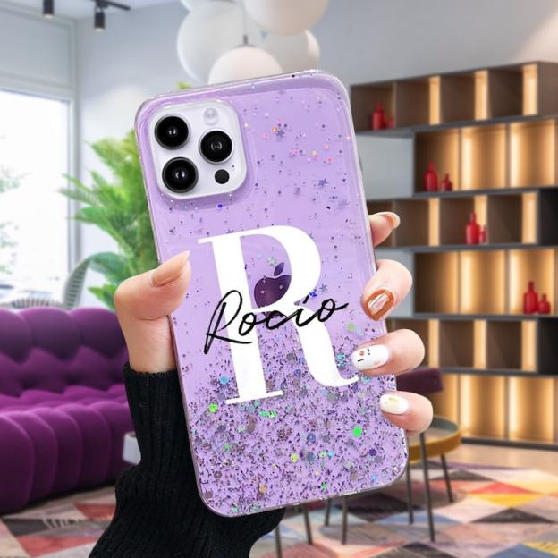 Personalised Monogram Star Bling Glitter Phone Case | OFCase038