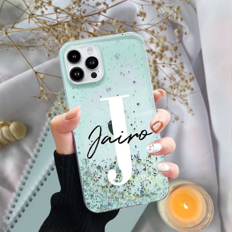 Personalised Monogram Star Bling Glitter Phone Case | OFCase038