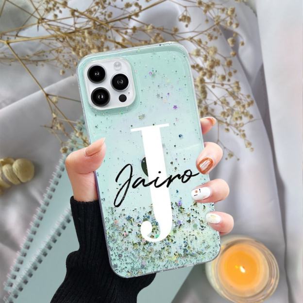 Personalised Monogram Star Bling Glitter Phone Case | OFCase038