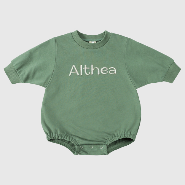 Personalized Baby Name Sweatshirt Romper| Cloth12