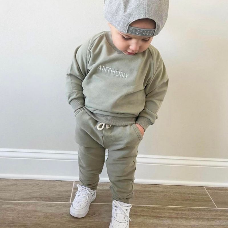 Personalized Kids Embroidered Sweatshirt outfit| Cloth16