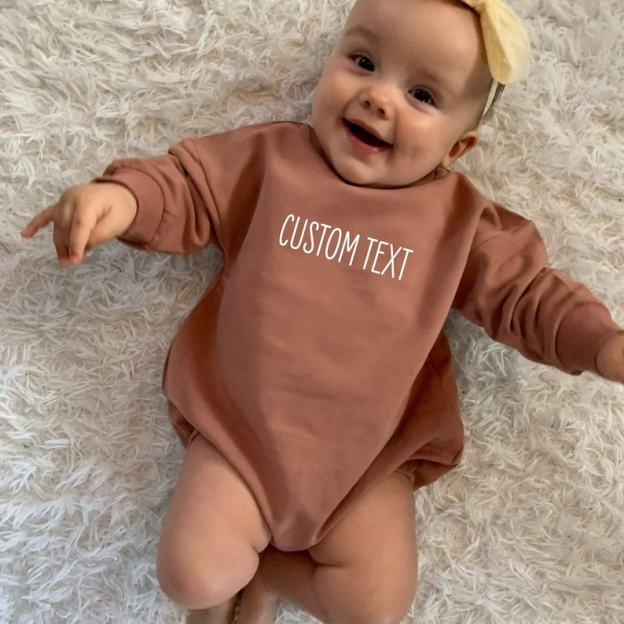 Personalized Baby Embroidery Name Sweatshirt Romper| Cloth12