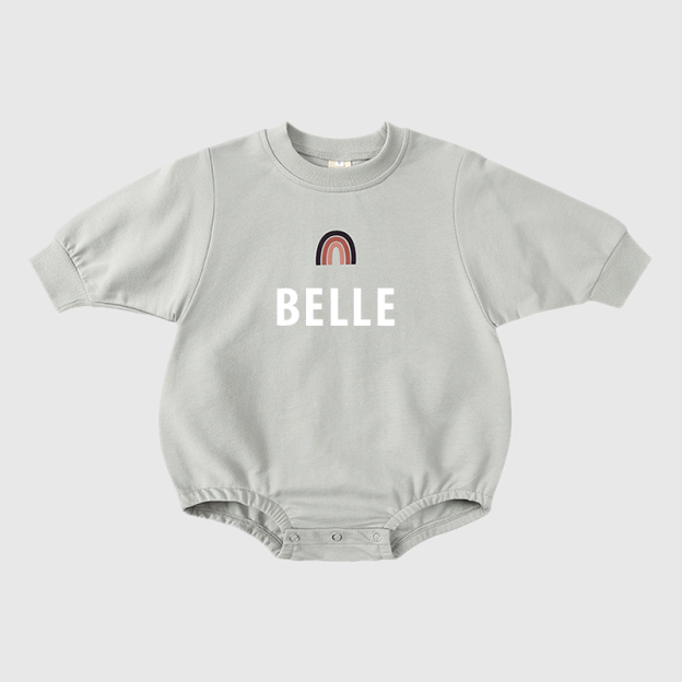 Personalized Baby Name Rainbow Sweatshirt Romper| Cloth34