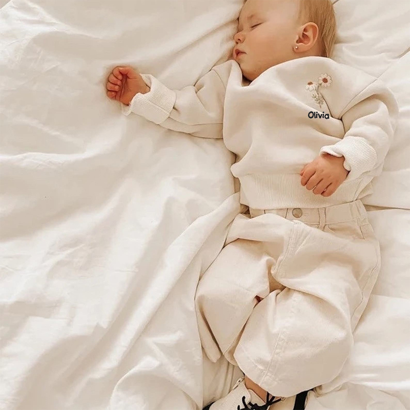 Personalized Baby Name Rainbow Sweatshirt Romper| Cloth34