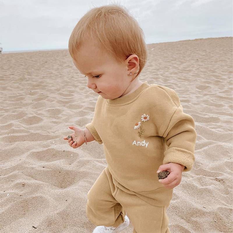 Personalized Baby Name Rainbow Sweatshirt Romper| Cloth34