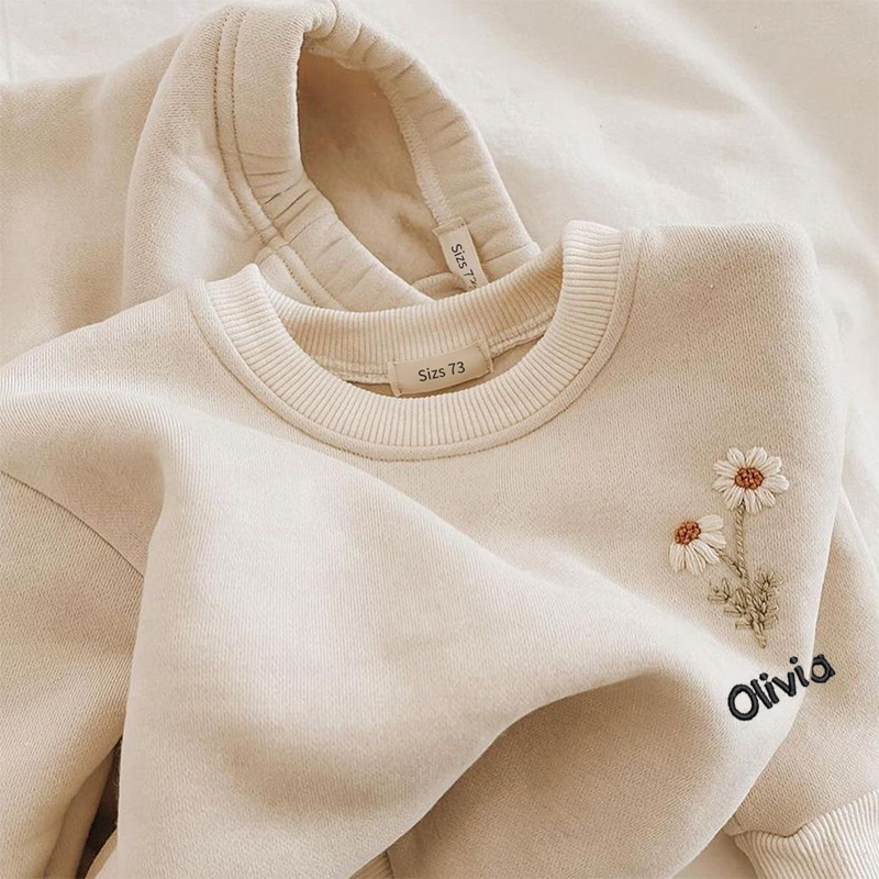 Personalized Baby Name Rainbow Sweatshirt Romper| Cloth34