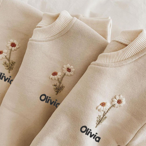 Personalized Baby Name Rainbow Sweatshirt Romper| Cloth34