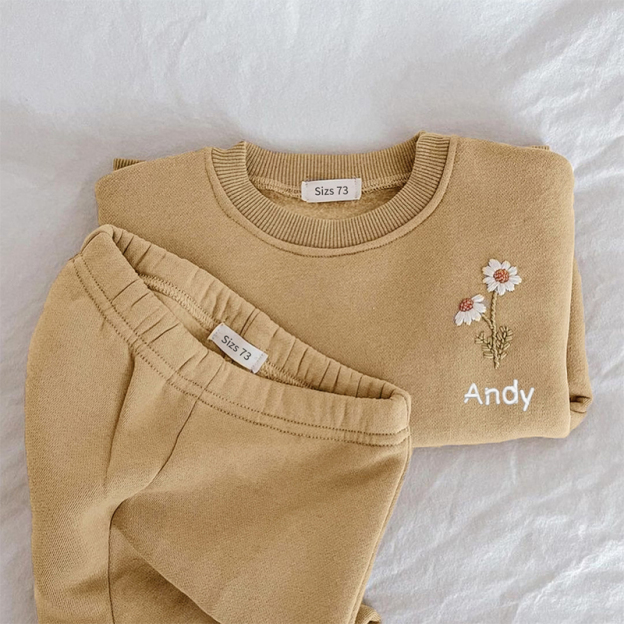 Personalized Baby Name Rainbow Sweatshirt Romper| Cloth34