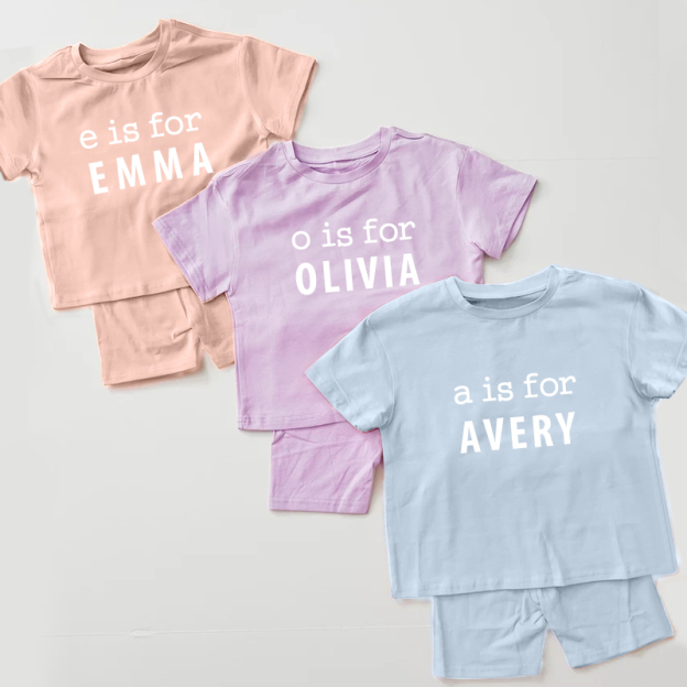 Personalized A is For Alphabet Toddler Set | Cloth08