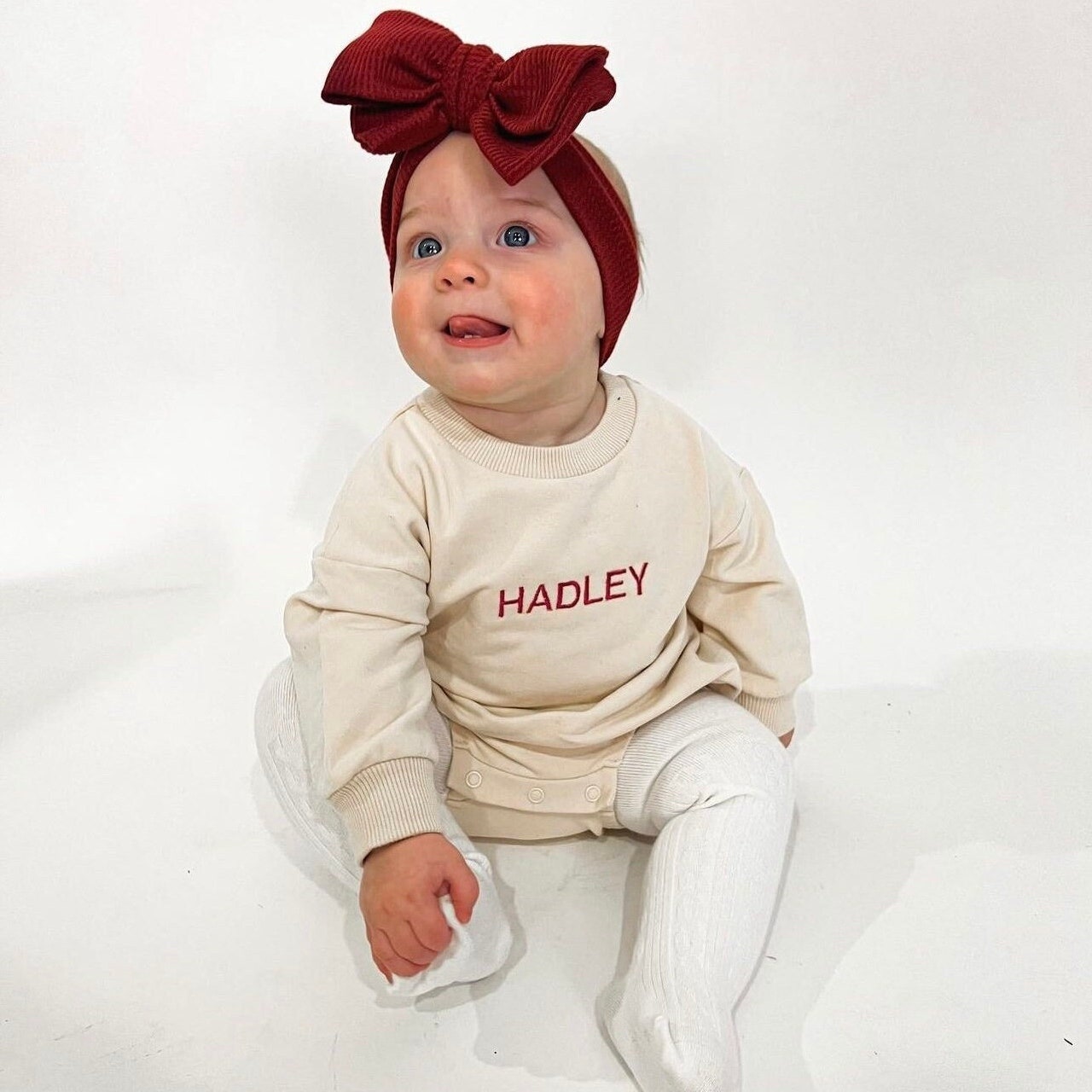 Personalized Baby Embroidery Name Sweatshirt Romper| Cloth12