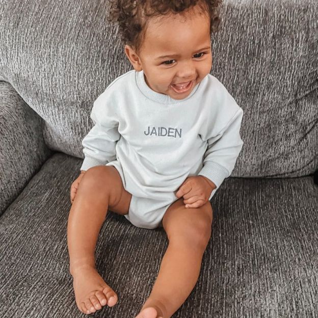 Personalized Baby Embroidery Name Sweatshirt Romper| Cloth12