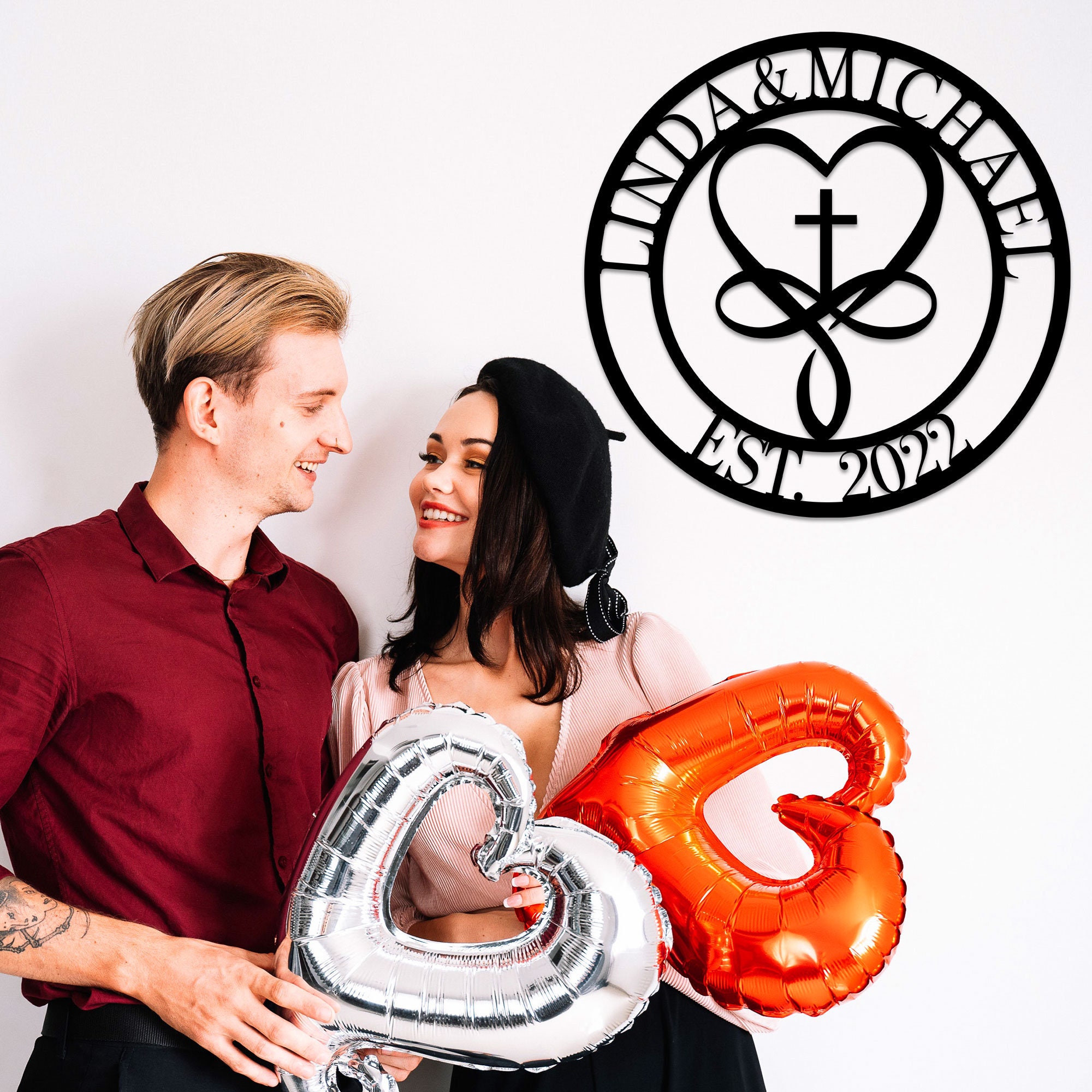 Customized love metal sign, anniversary wedding gift