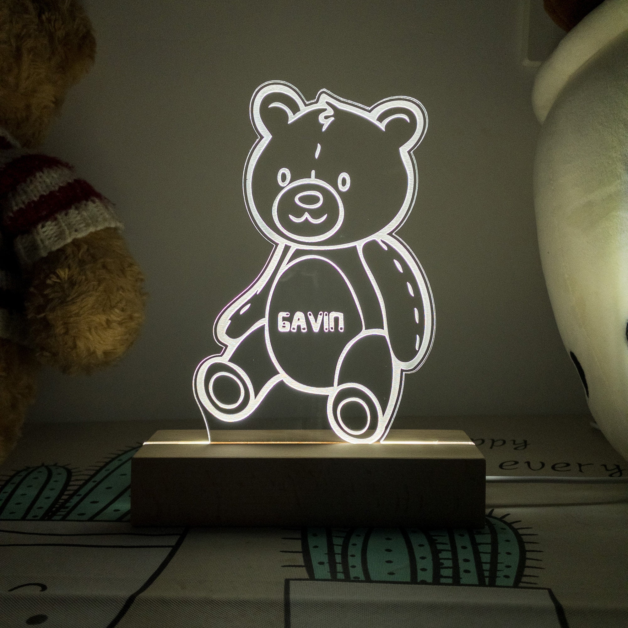 Teddy Bear Night Light, Personalize Night Light Kid