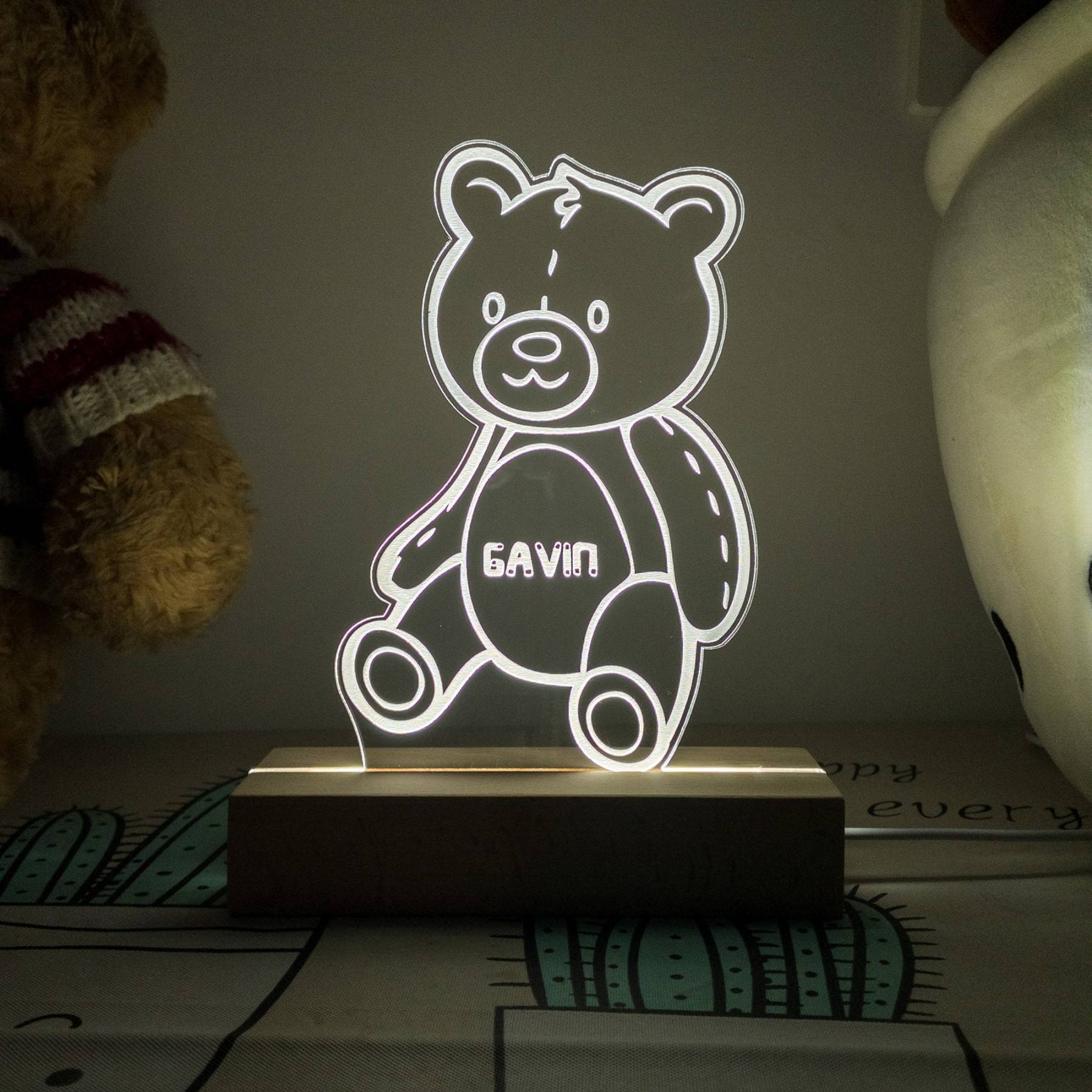 Teddy Bear Night Light, Personalize Night Light Kid