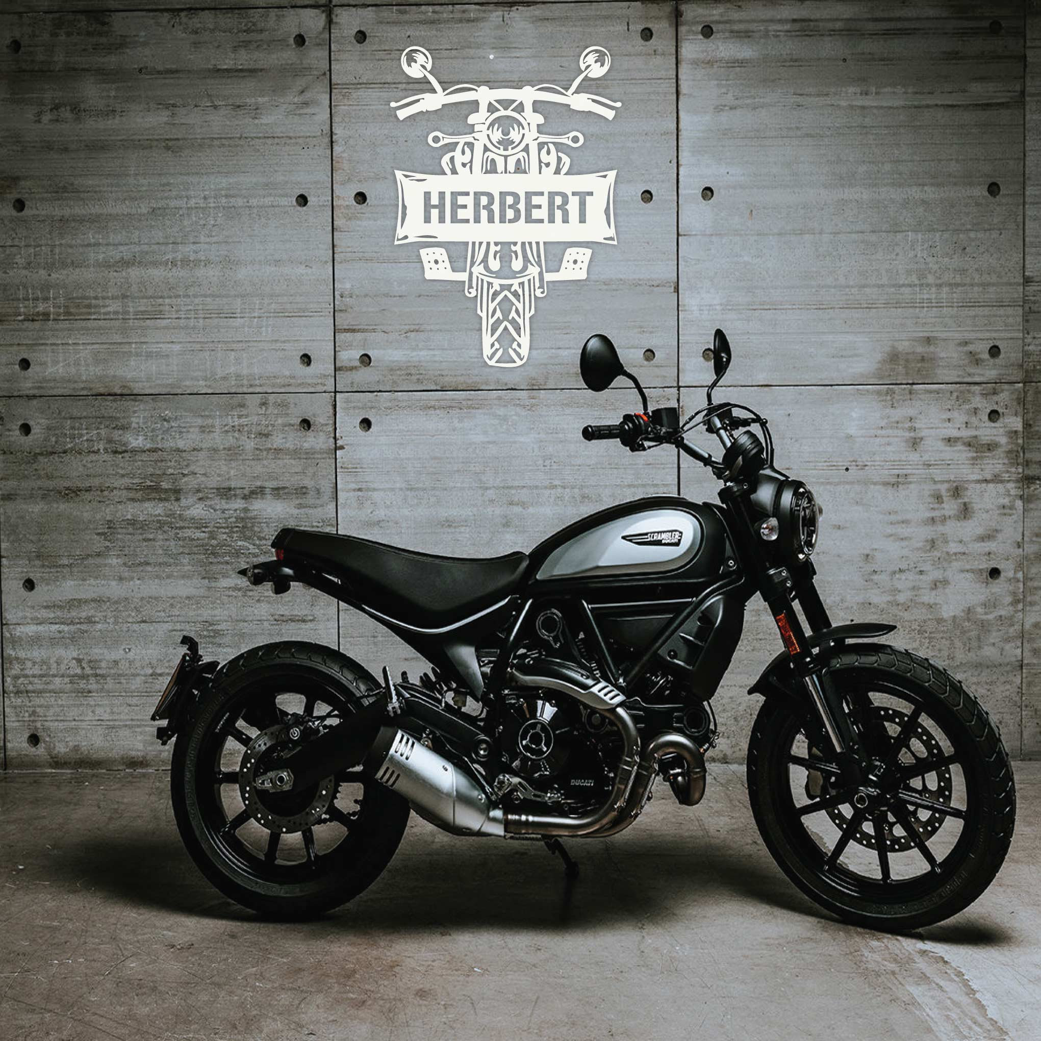 Custom Motorcycle Wall Art with Text