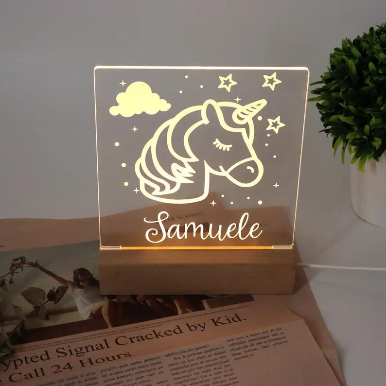 Custom Unicorn Night Light,Gift for Kids