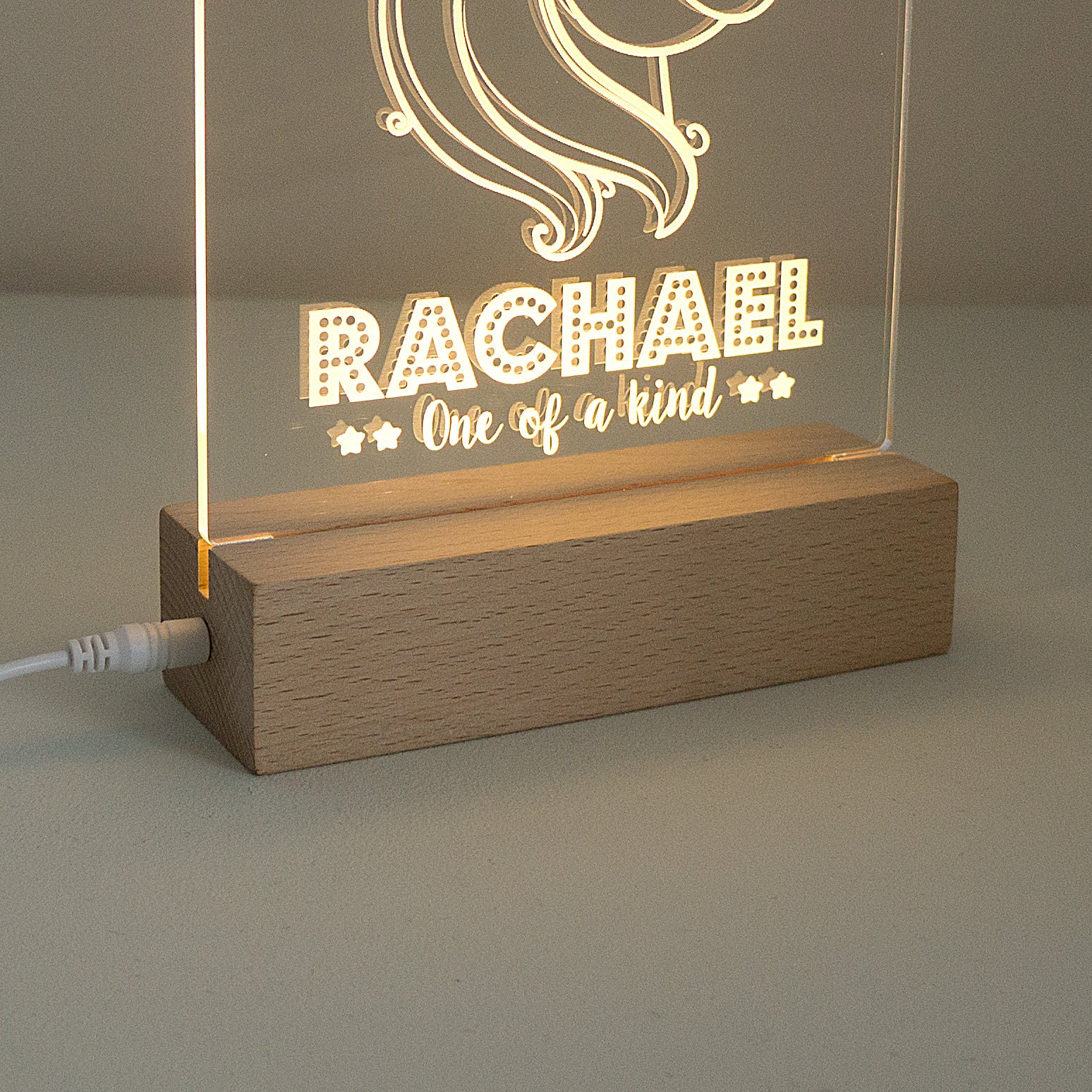 Personalised unicorn name plaque for girls