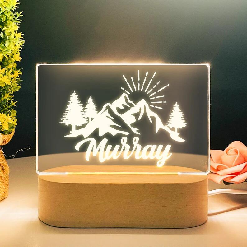 Mountain Custom Name Night Light