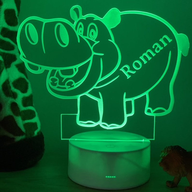 Personalised Hippo Night Light