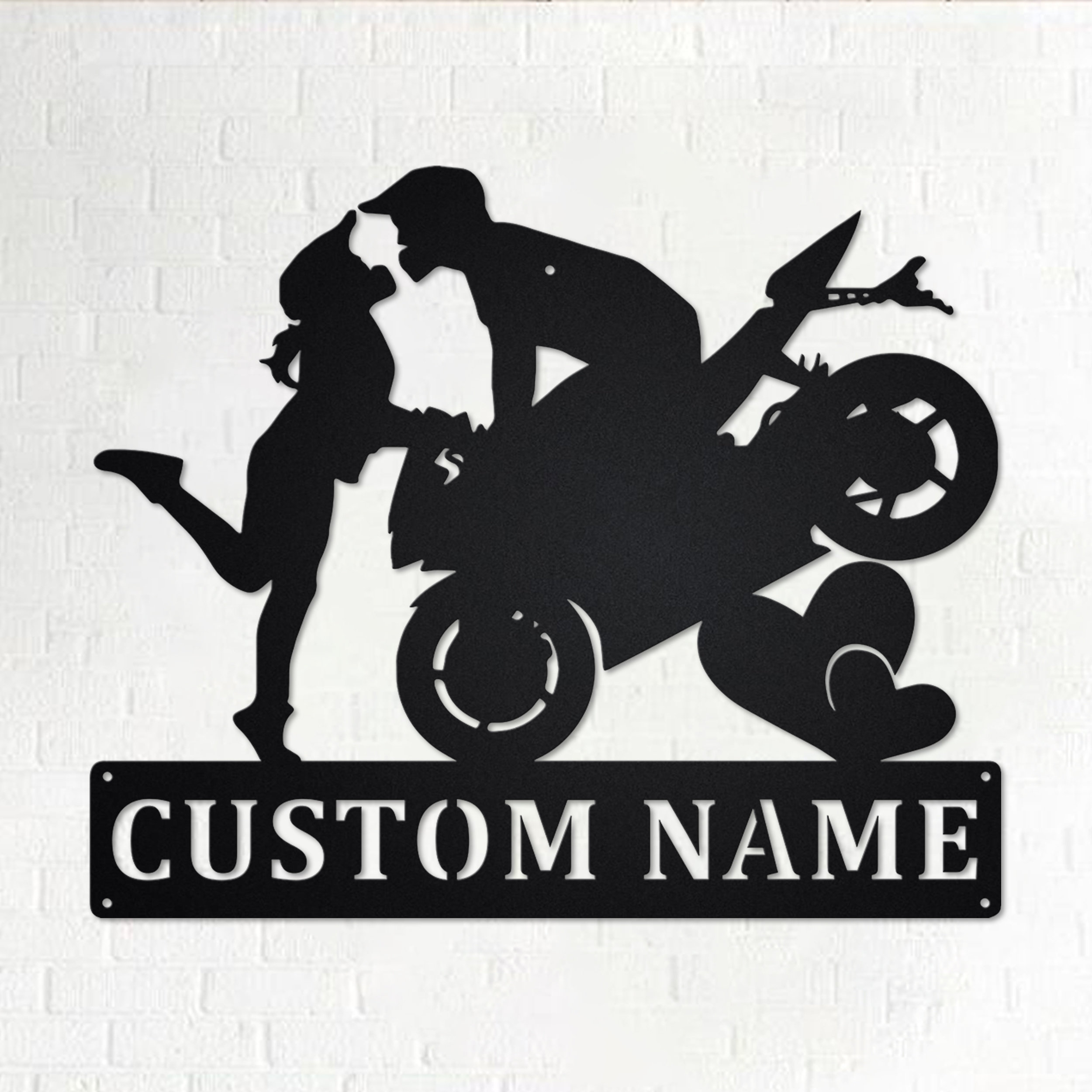 🎁Custom Couple Motorcycle Metal Wall Art
