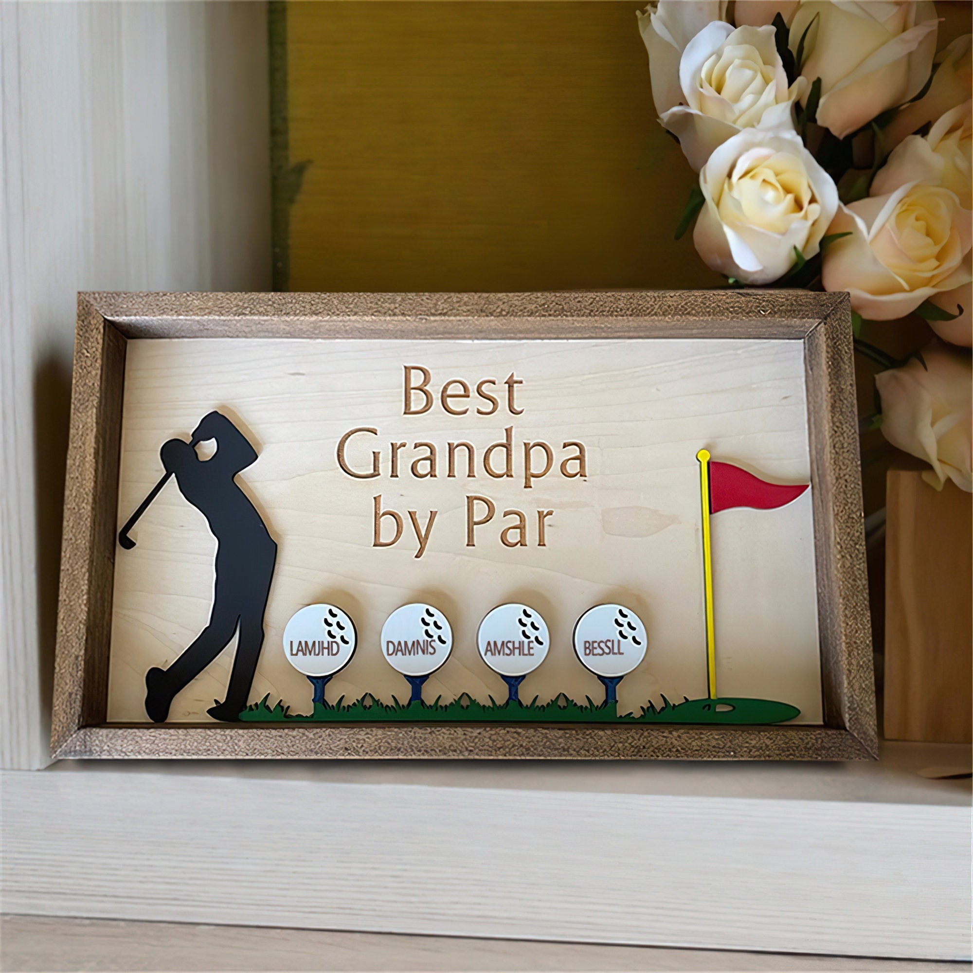 🏌⛳Wooden Golf Sign - Personalized Gift for Husband & Grandpa