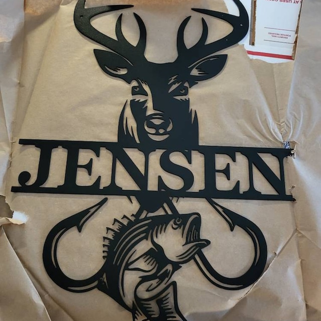 Custom Split Deer And Fish Sign