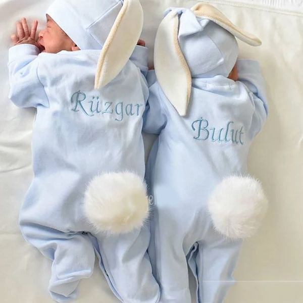 Personalized Bunny Outfit For Baby - 🐰Embroidery Name
