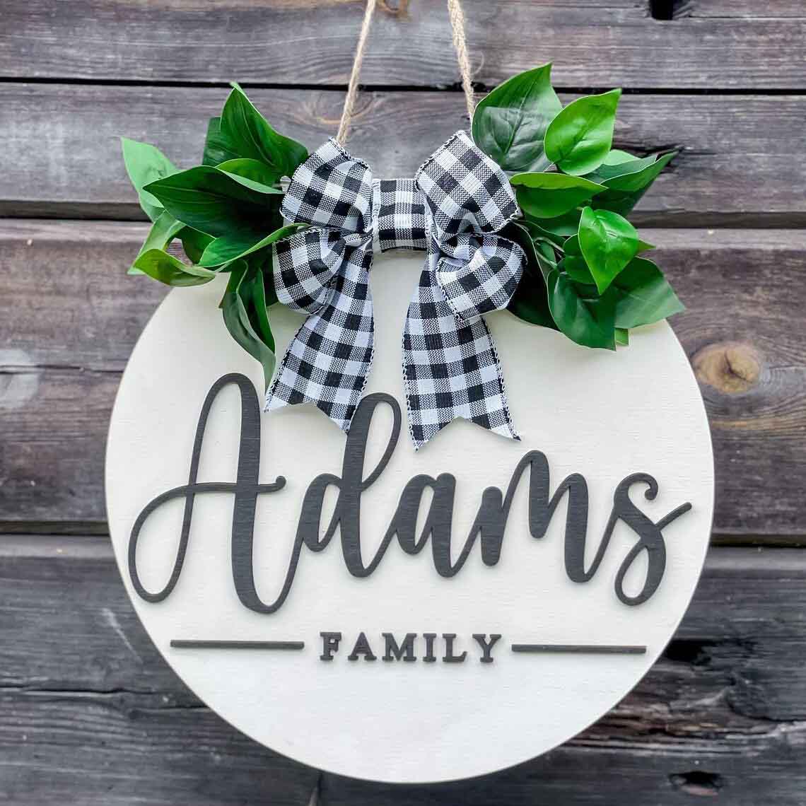 Welcome Wooden Family Name Sign - Wedding, Housewarming gift
