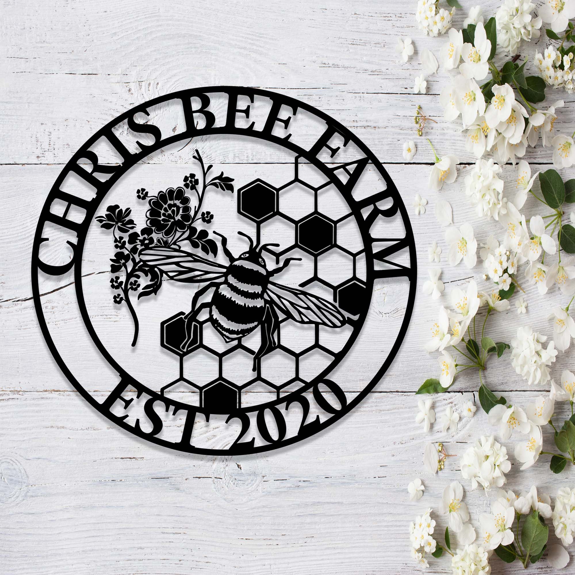 Personalized Honey Bee Metal Sign,Beekeeper Gifts, Garden Decor