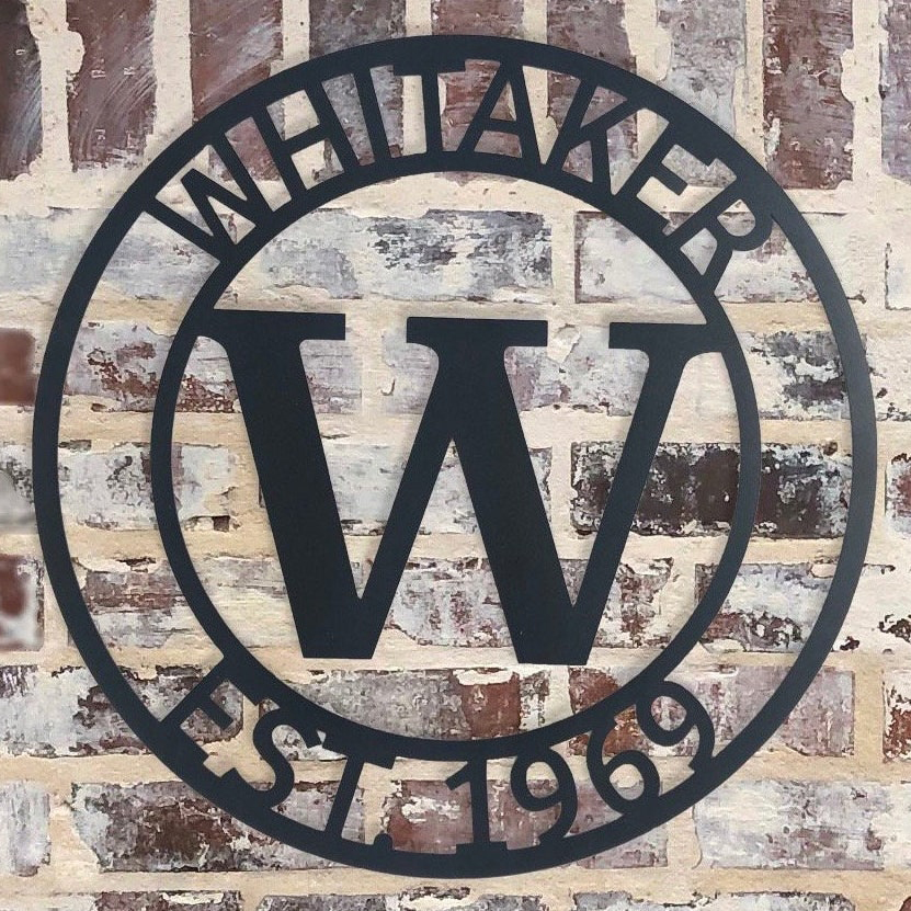 Personalized Family Name Metal Sign - Wedding Gifts