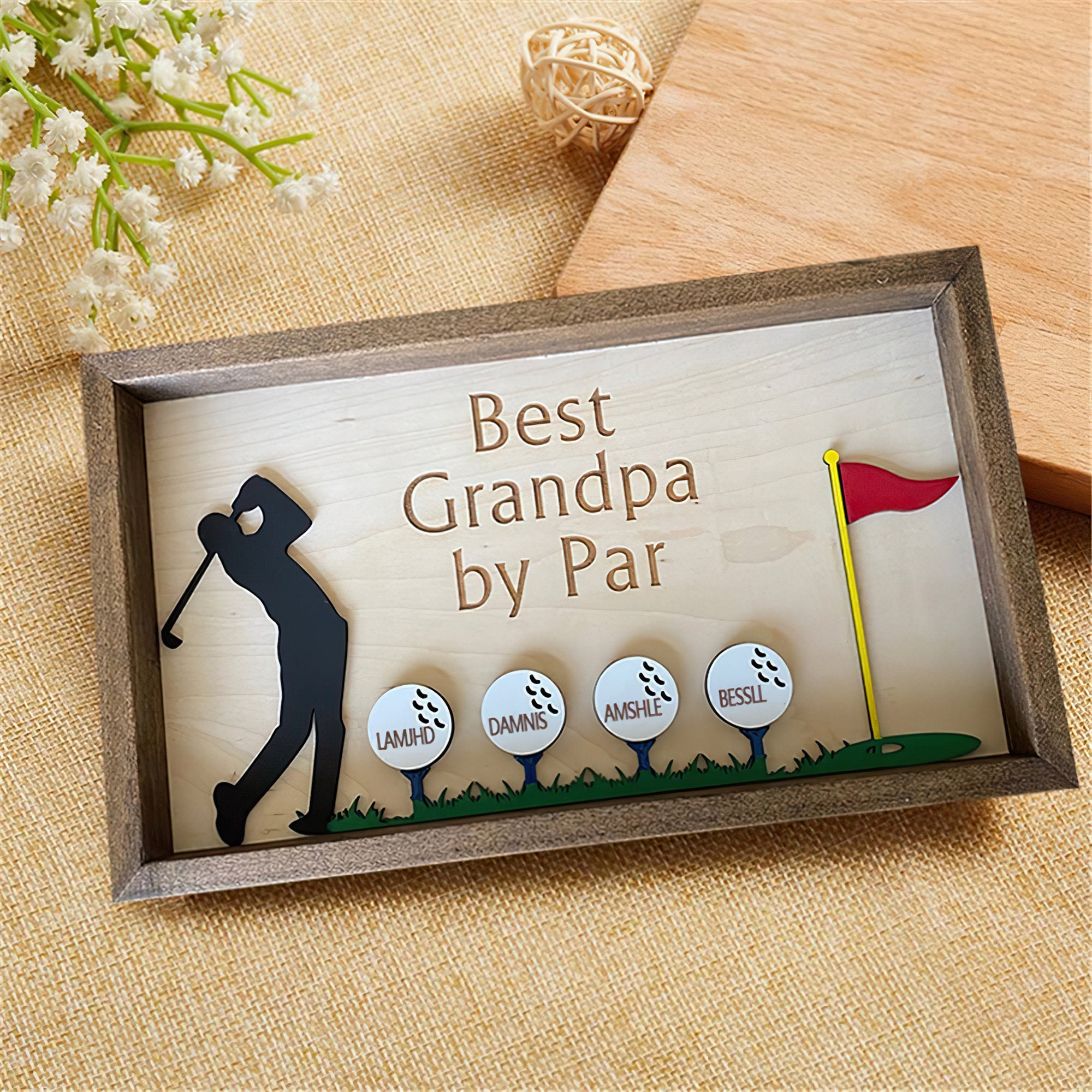 🏌⛳Wooden Golf Sign - Personalized Gift for Husband & Grandpa