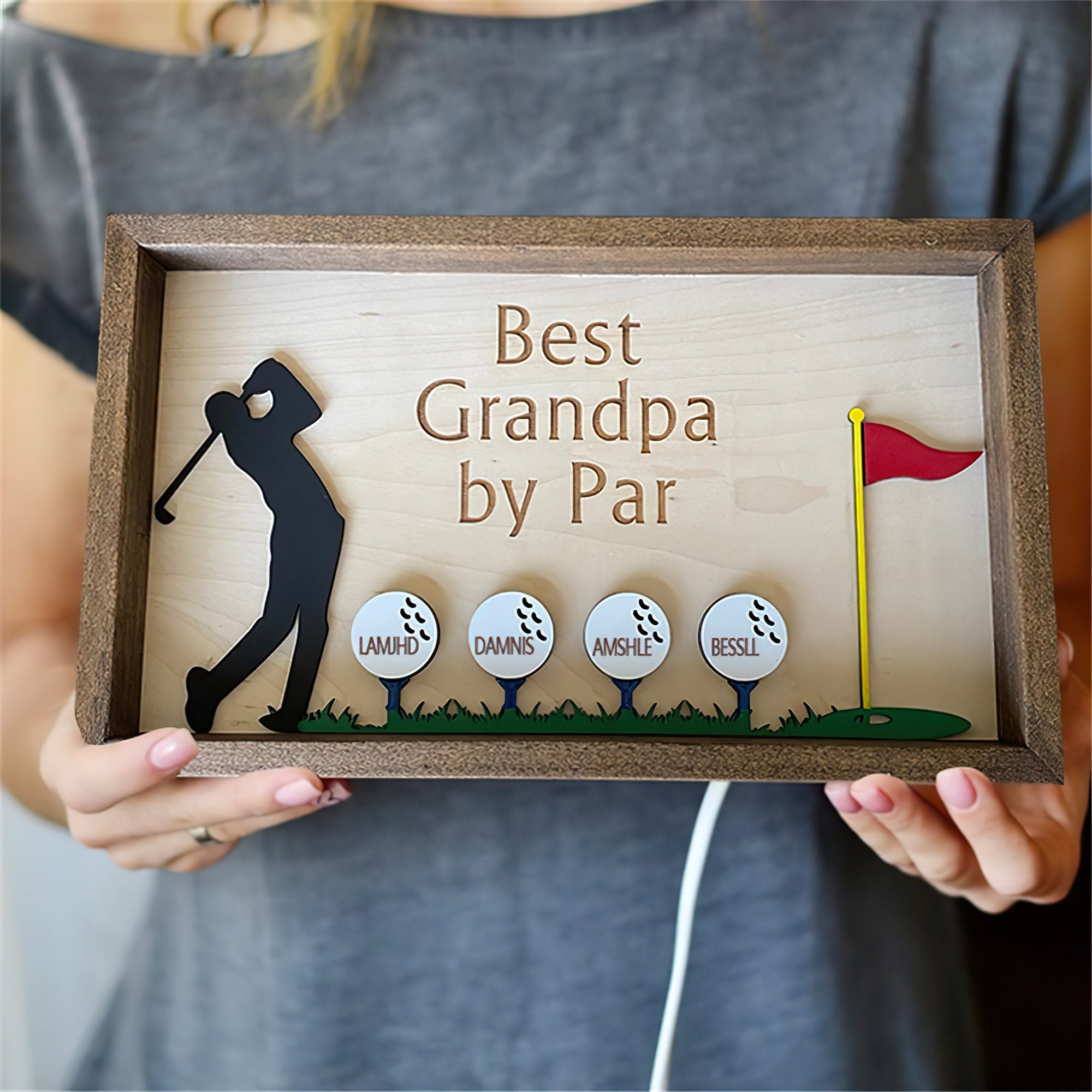 🏌⛳Wooden Golf Sign - Personalized Gift for Husband & Grandpa