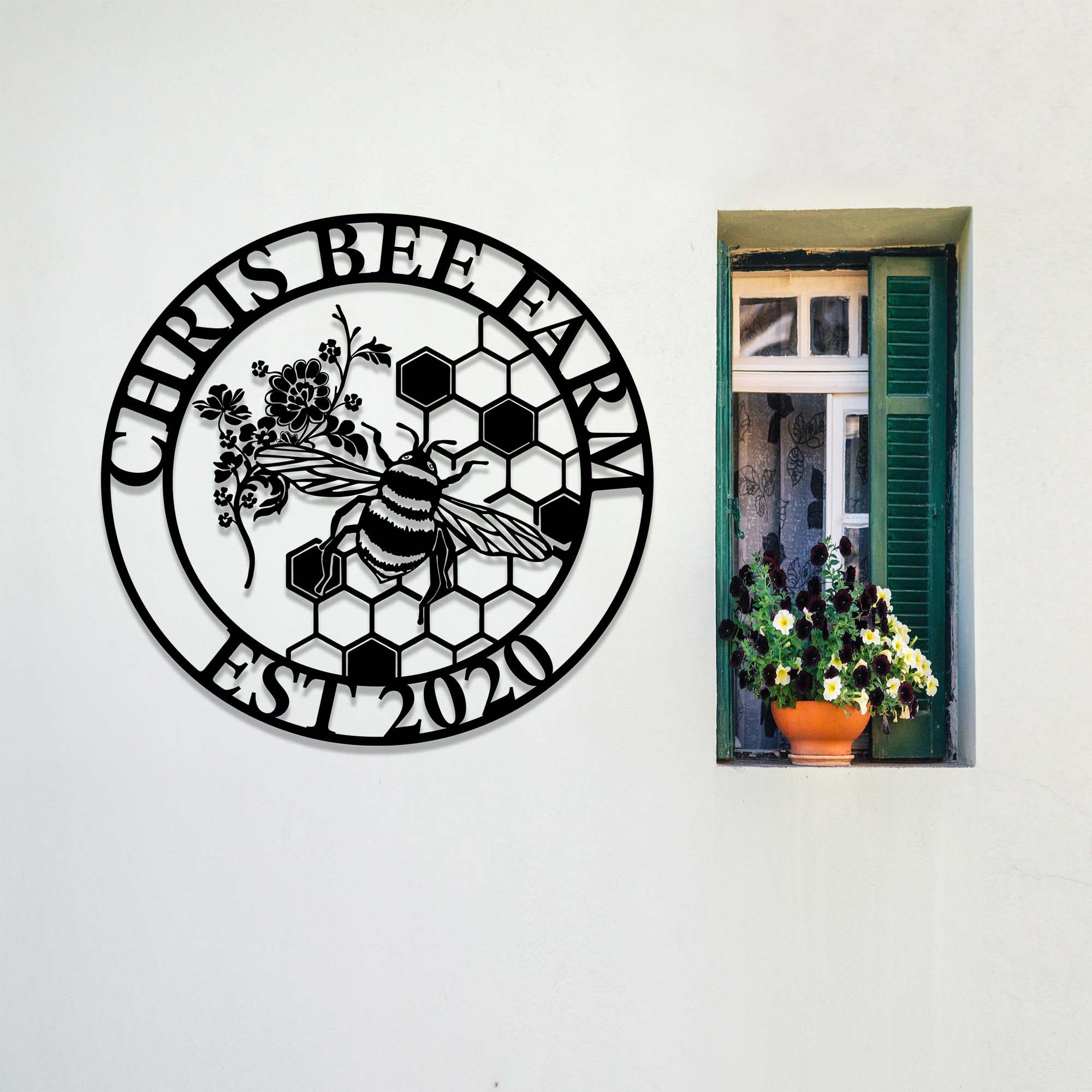 Personalized Honey Bee Metal Sign,Beekeeper Gifts, Garden Decor