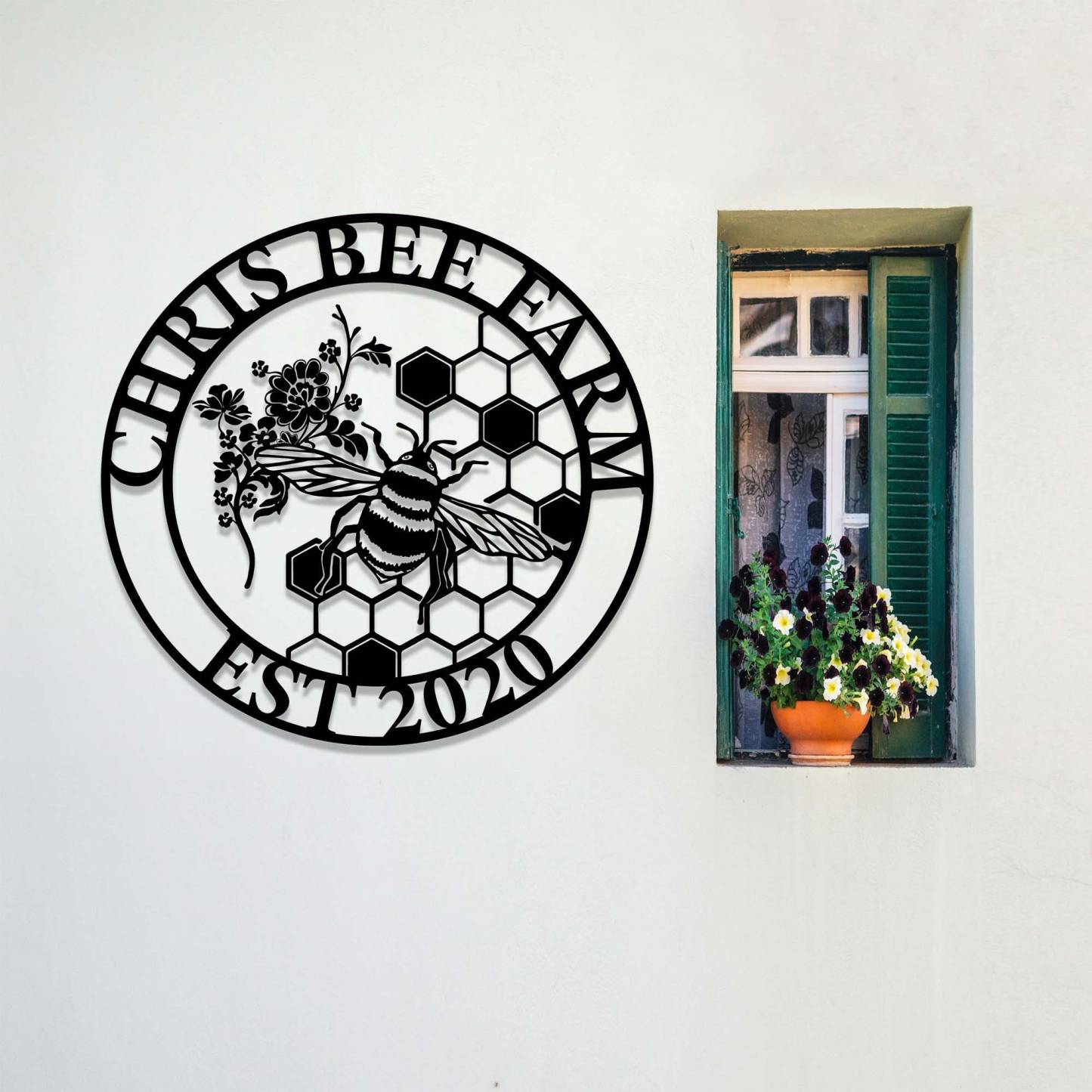 Personalized Honey Bee Metal Sign,Beekeeper Gifts, Garden Decor