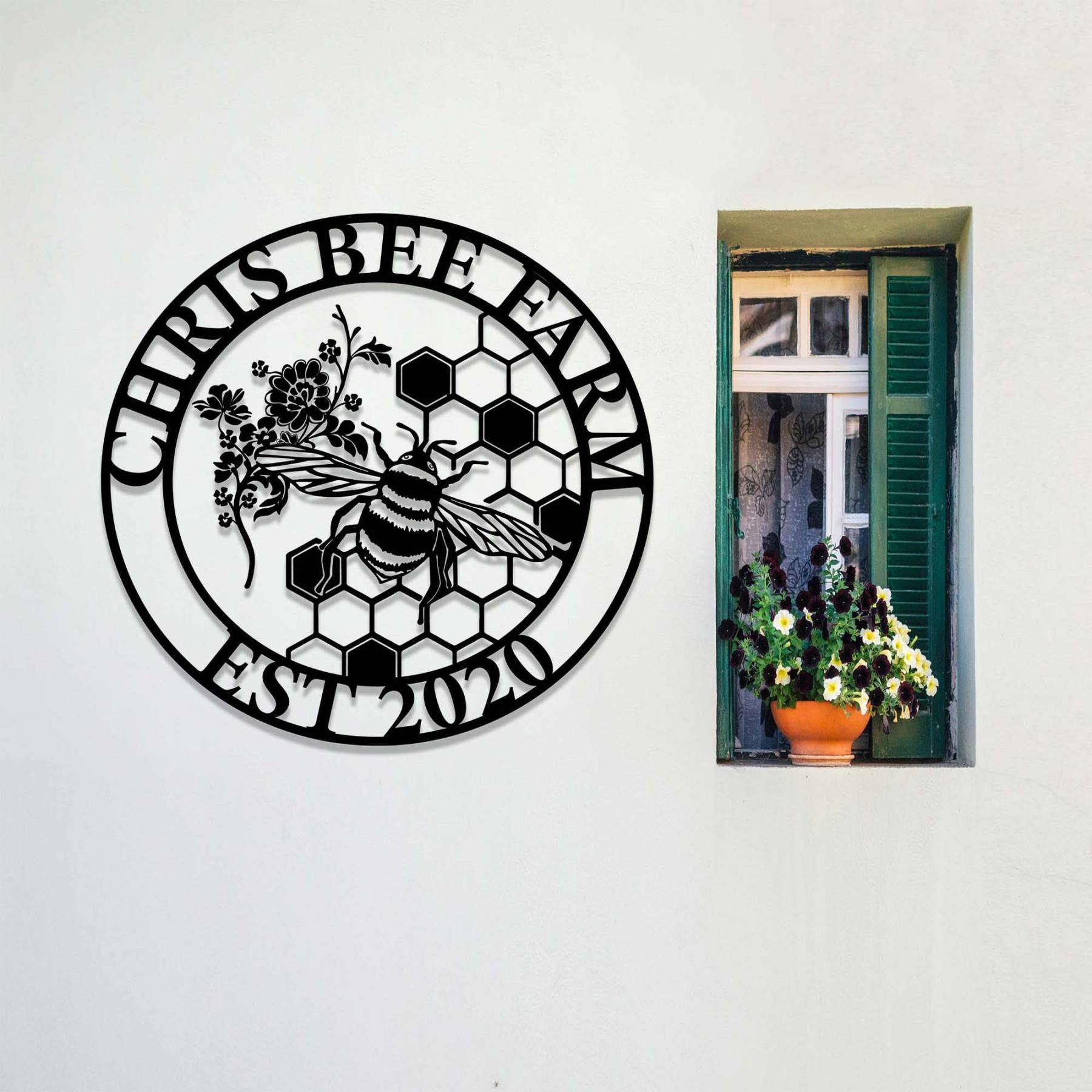 Personalized Honey Bee Metal Sign,Beekeeper Gifts, Garden Decor