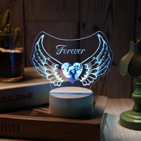 Personalized Angel Wing Night Light，Custom Gifts Birthday Gift Ideas